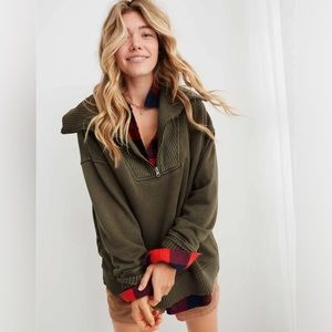 AERIE DOWN-TO-EARTH QUARTER
ZIP SWEATSHIRT